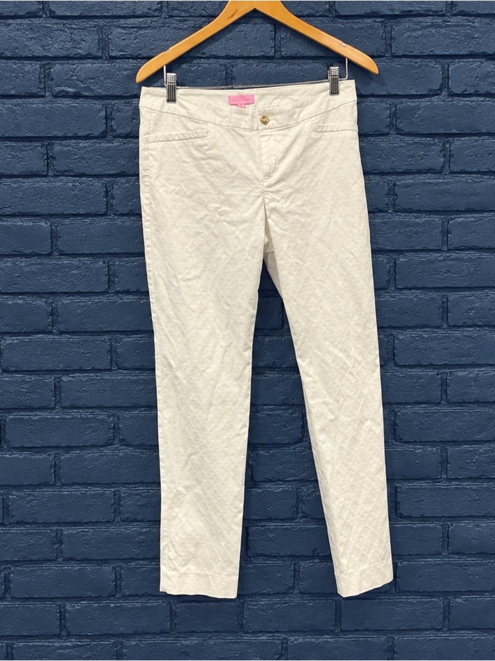 Girls White Quilted Ankle Pants
